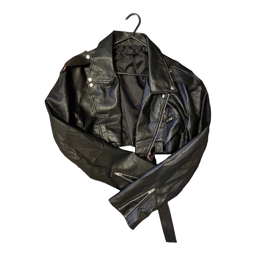 Storets cropped faux leather jacket